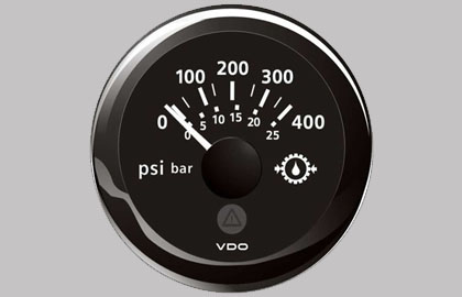 Marine Gear Oil Pressure Gauge 400PSI